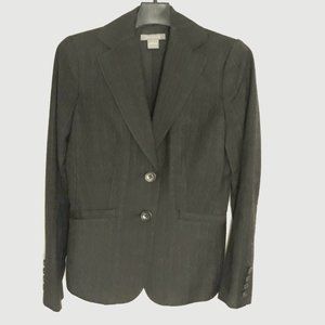 Ann Taylor 2 Button Fitted Jacket Charcoal Small